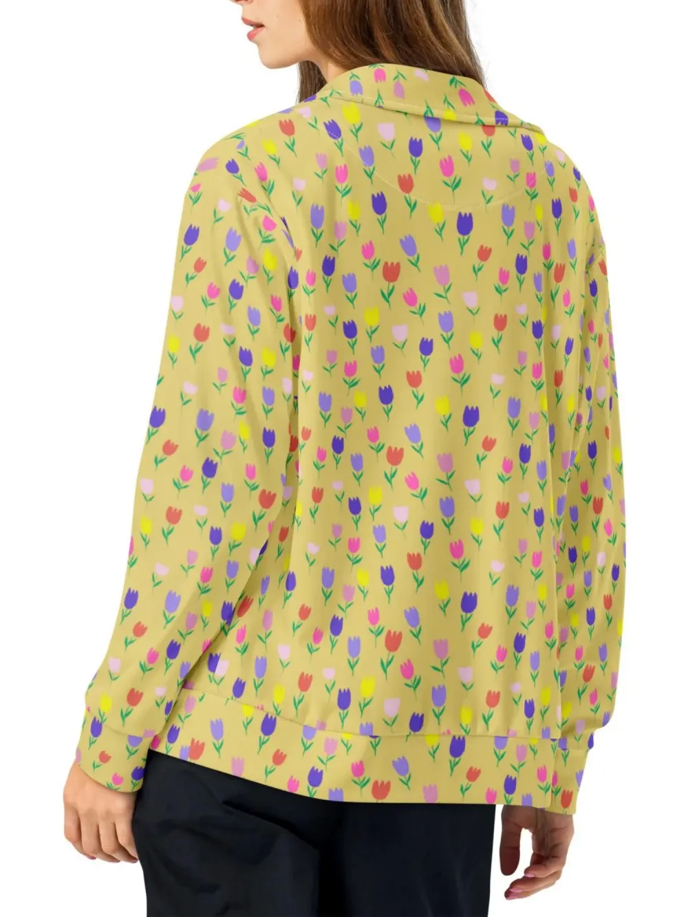 Bright Floral Print Casual Jacket