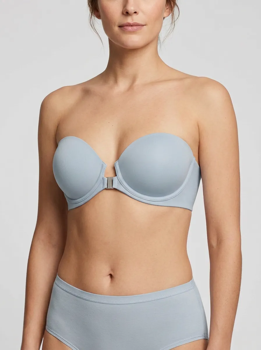 Women's Seamless Defined-Shape Front-Closure Strapless Bra