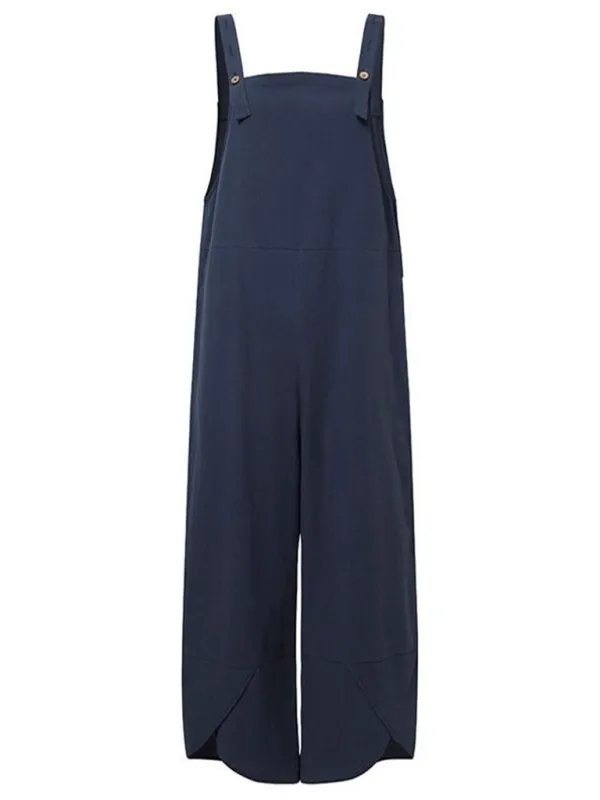Clean Button Up Spaghetti Strap Jumpsuit Accessory