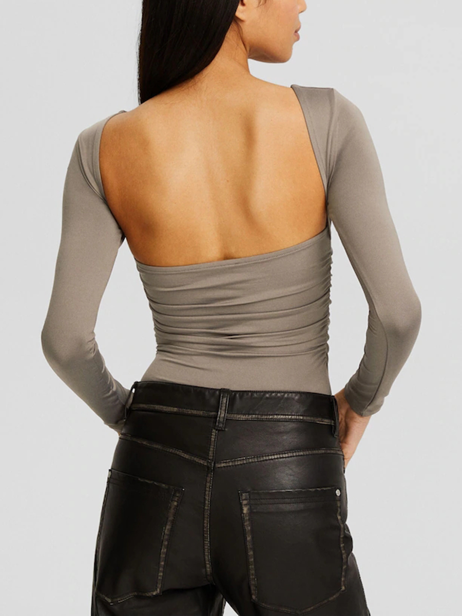 Long Sleeve Backless Bodysuit