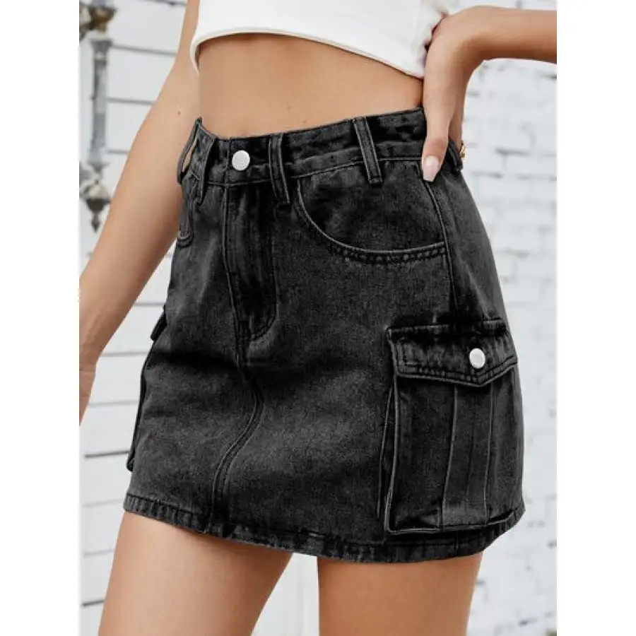 Cargo Denim Skirt