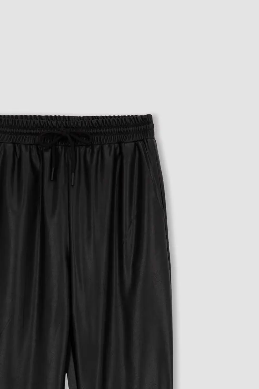 Jogger Faux Leather Trousers