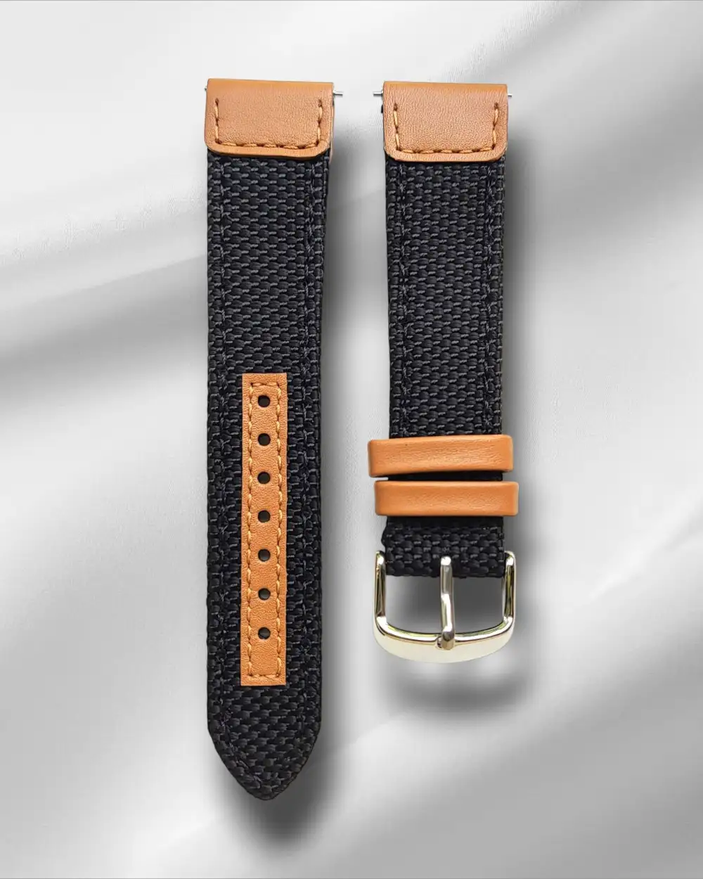 Modern Quick Release Leather Accent Nubuck Leather Watch Strap