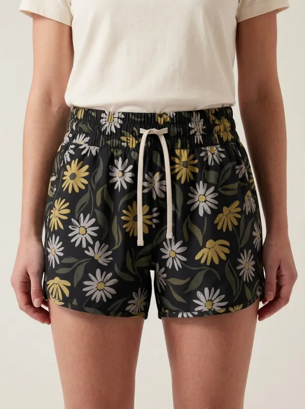 Women's Allover Floral Drawstring Casual Shorts