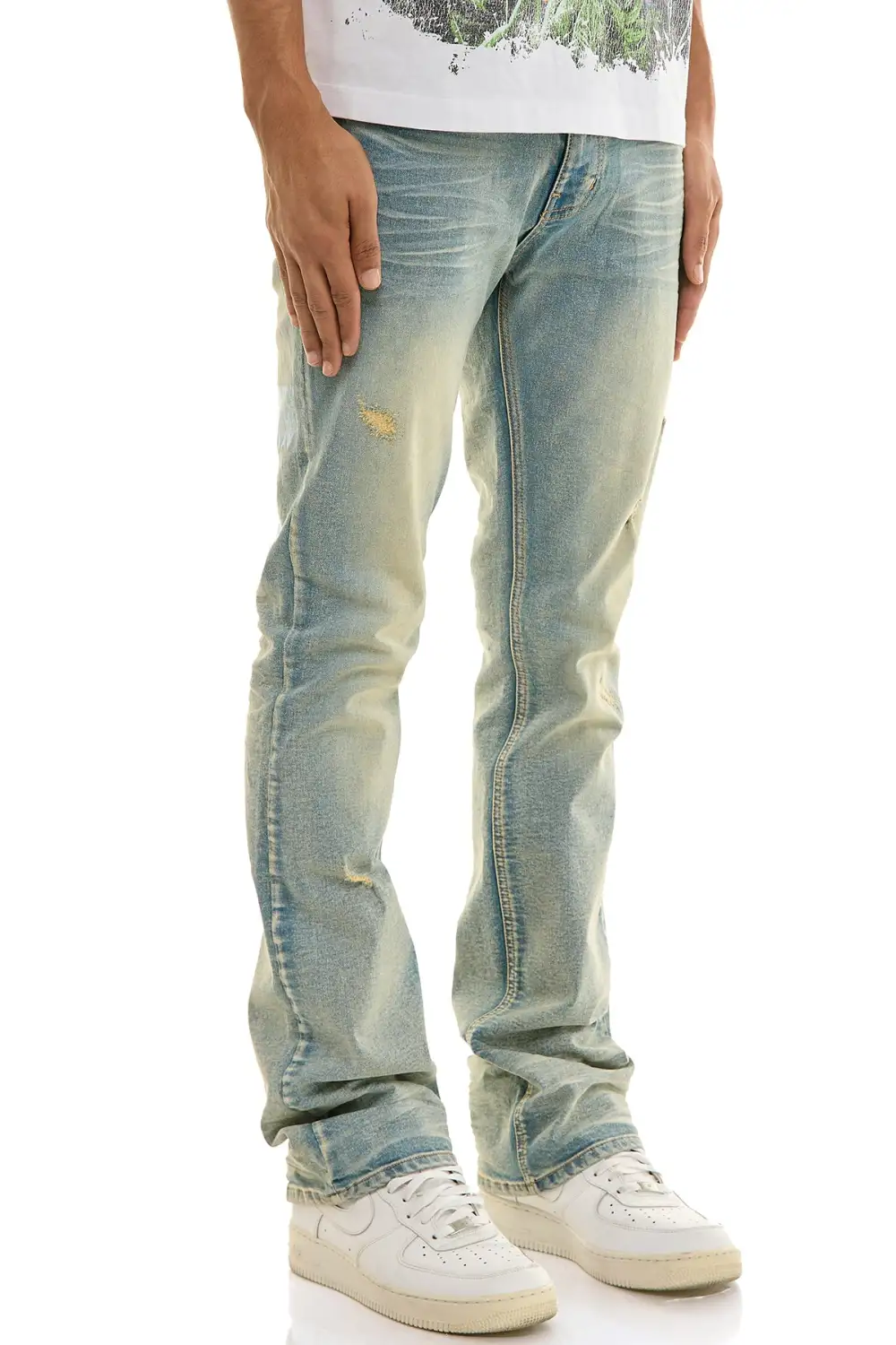 Men's Clean Flare Skinny Stacked Jeans