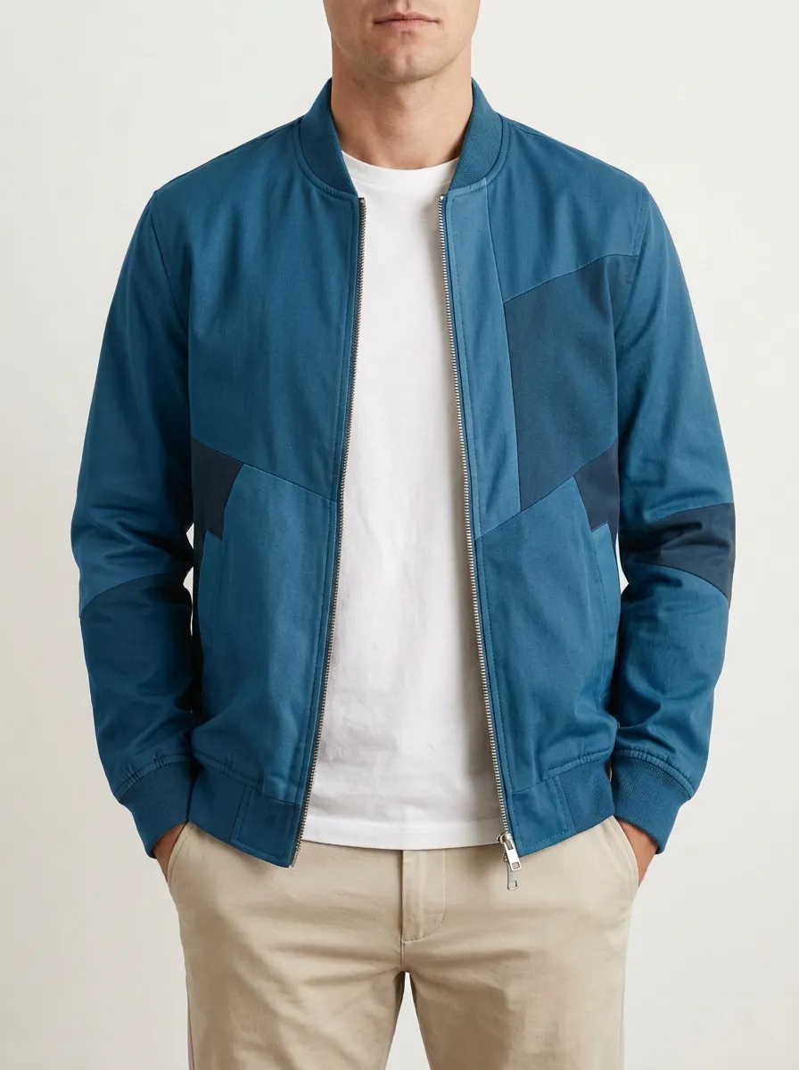 Military Colorblock Bomber Jacket
