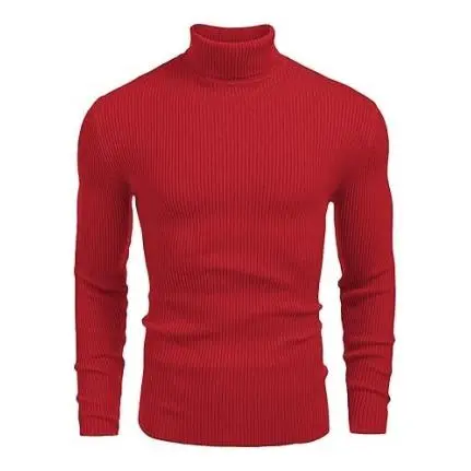🔥 Limited-Time Sale – Men’s Knitted Ribbed Turtleneck Sweater | Warm. Stylish. Perfect for Fall & Winter.
