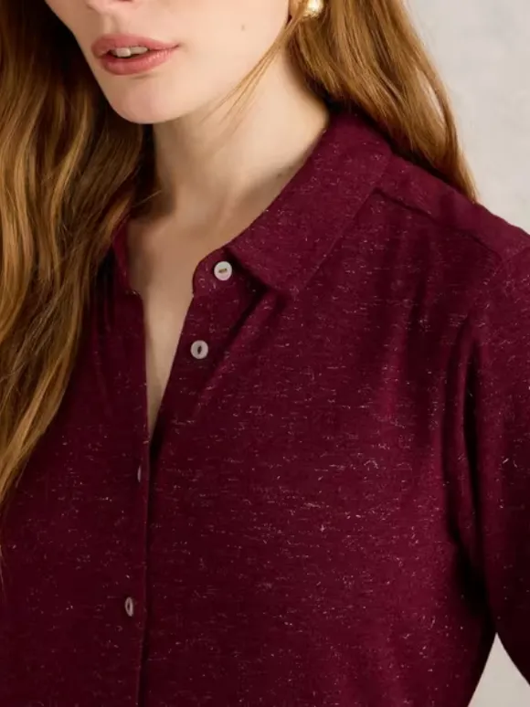 Sparkle Jersey Dress In Dk Plum