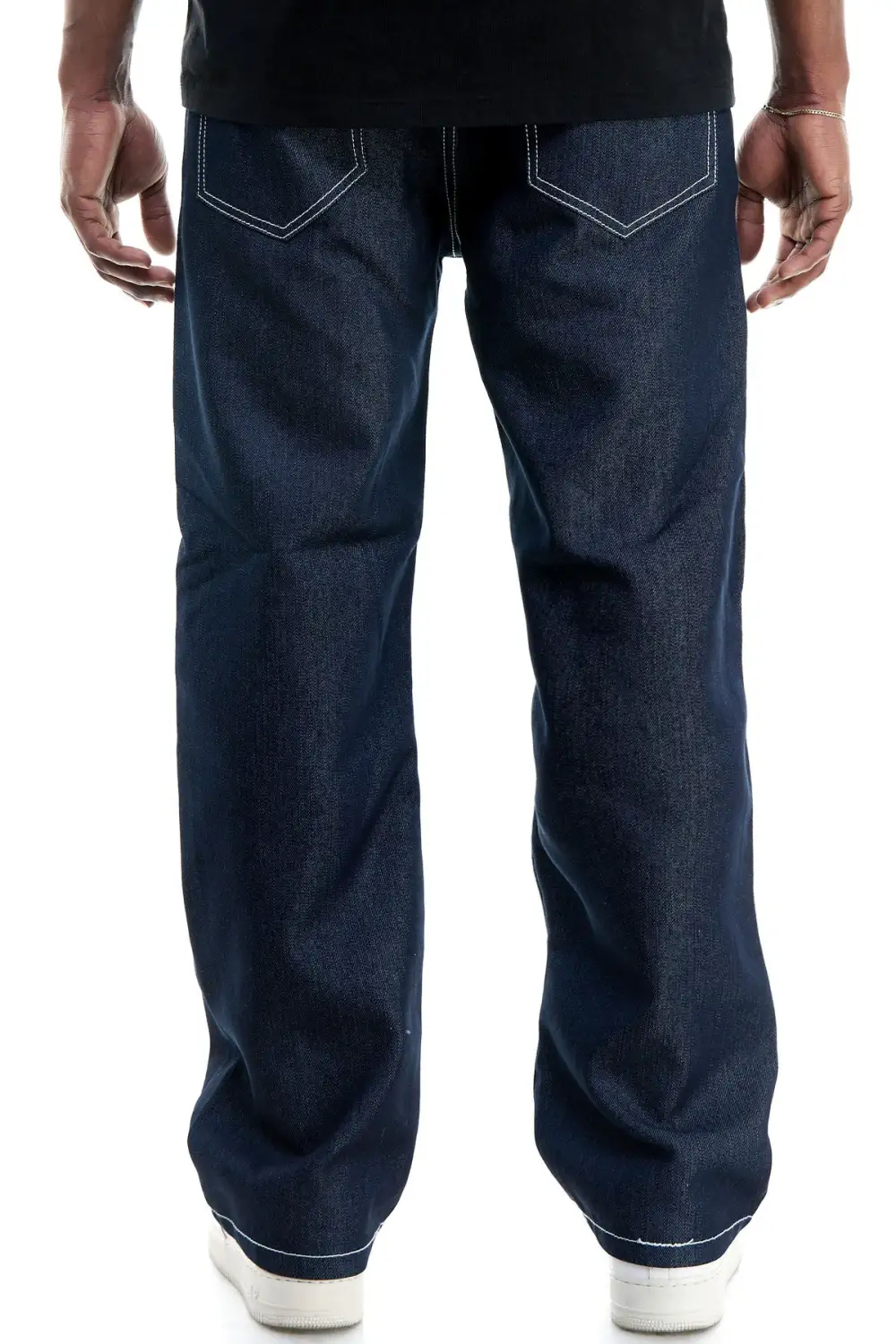 Men's Streetwear Raw Hem Stretch Relaxed Jeans