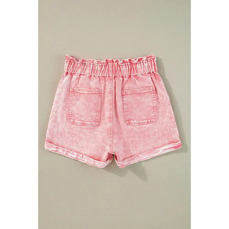 Paperbag Waist Denim Shorts