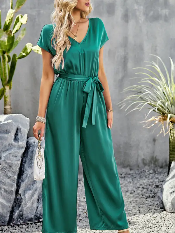 Elegant Clean V Neck Everyday Jumpsuit
