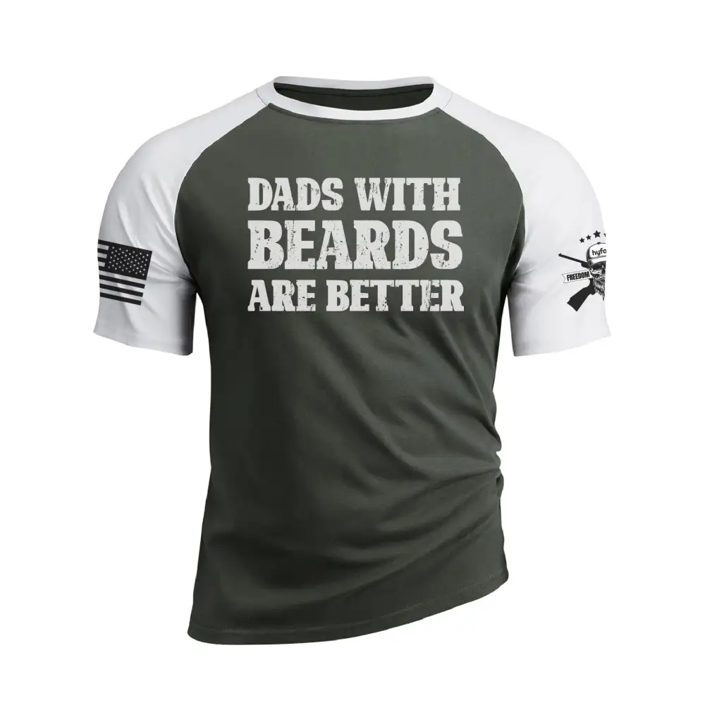 DADS WITH BEARDS ARE BETTER RAGLAN GRAPHIC TEE