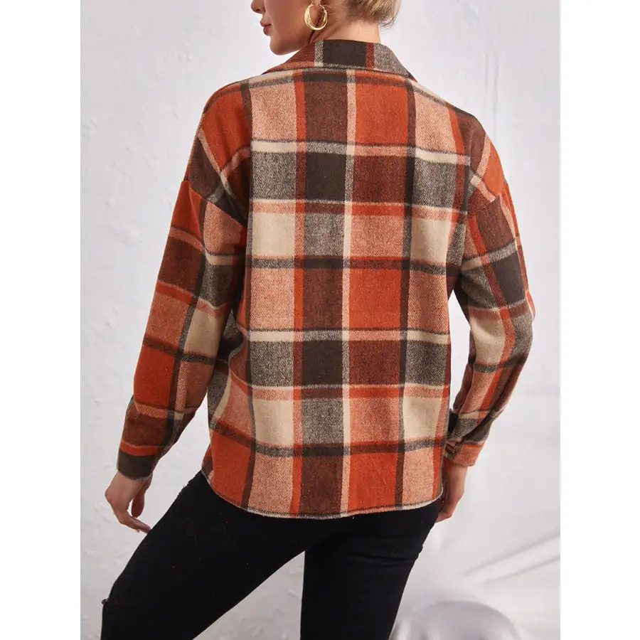 Classic Plaid Collared Neck Button Down Jacket
