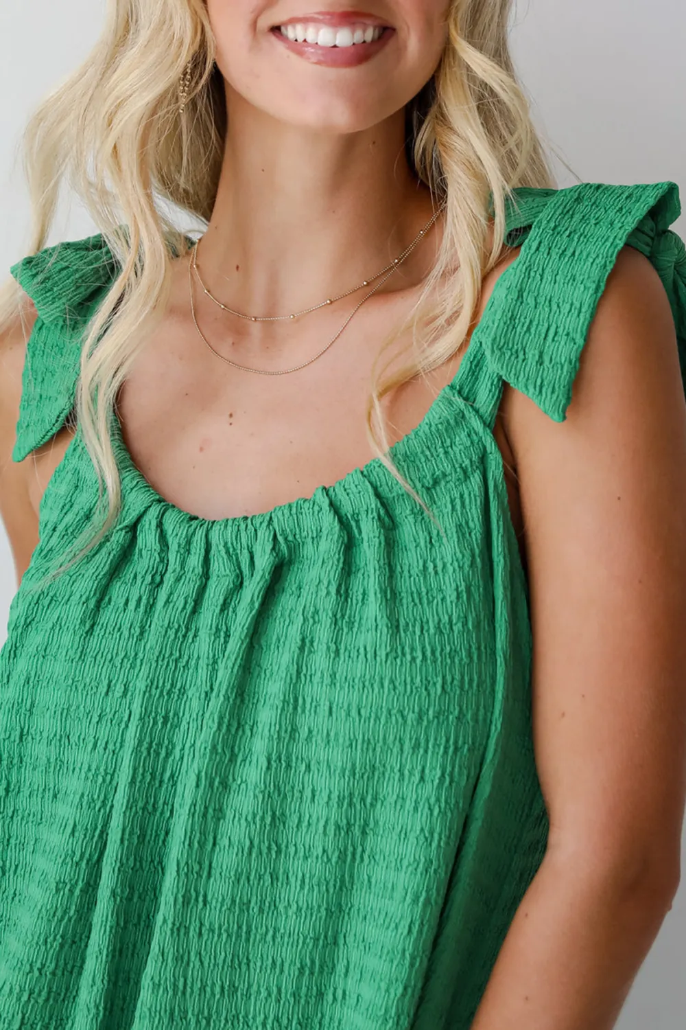 Green Textured Midi Dress
