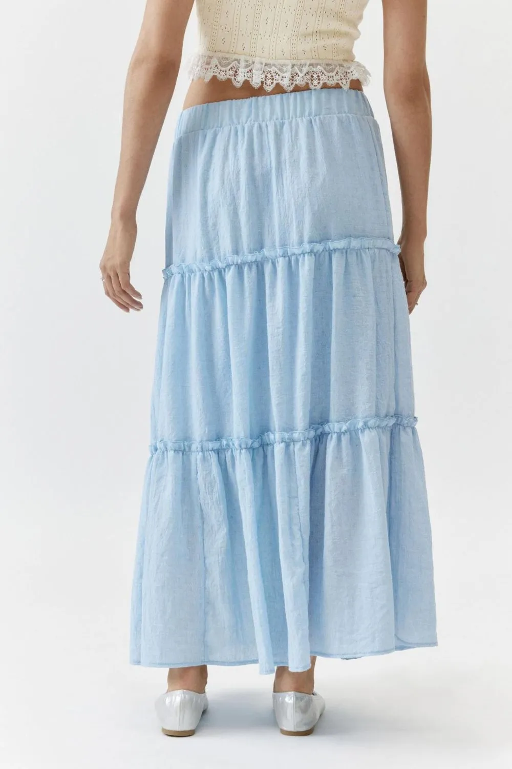 Cotton Blend Frill Skirt