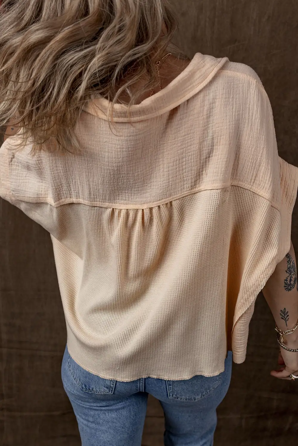 Batwing Sleeve Casual Shirt