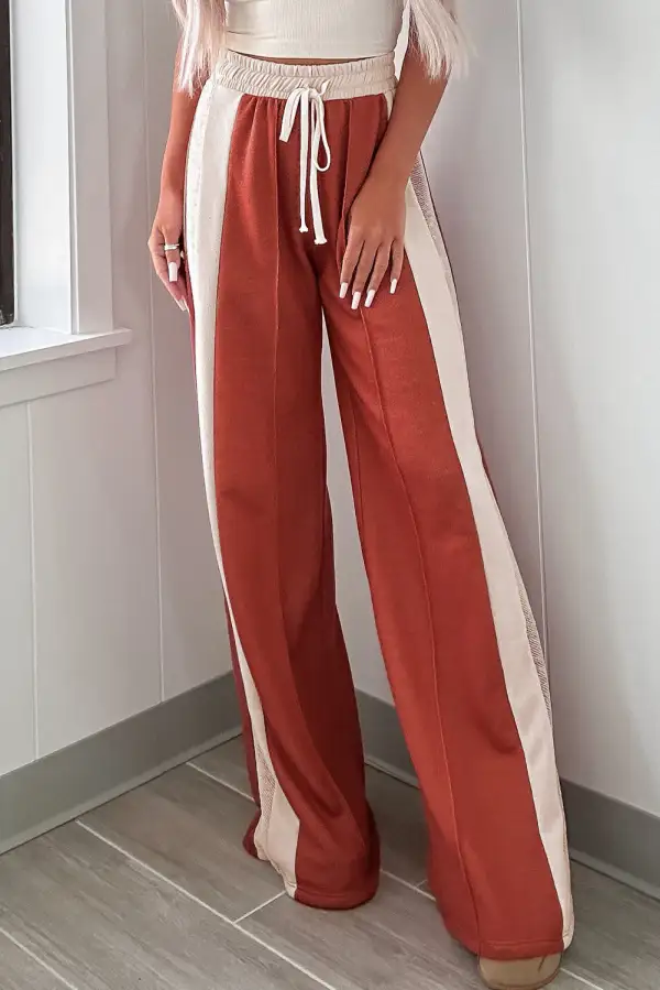 Flamingo Drawstring High Rise Wide Leg Pants