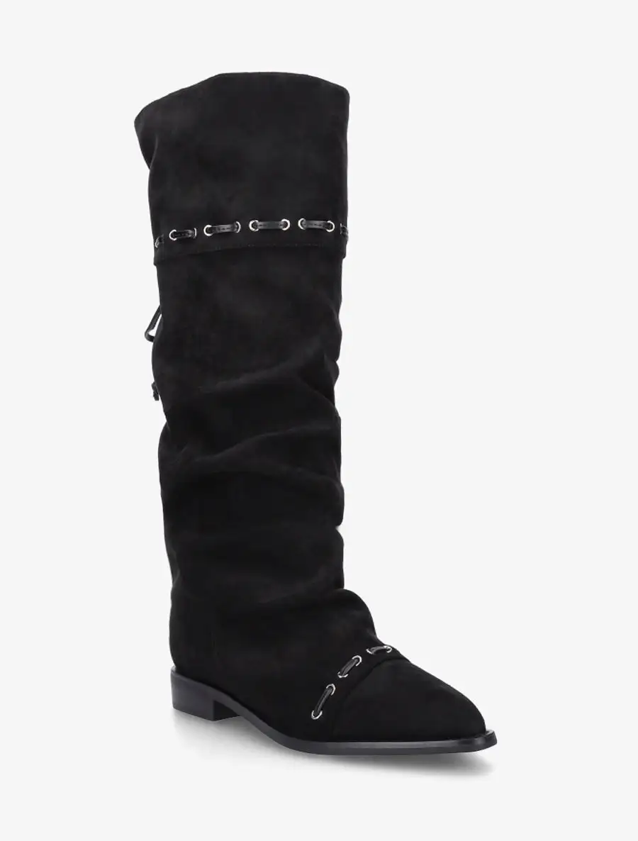 Classic Everyday Block Heel Faux Suede Knee High Boots