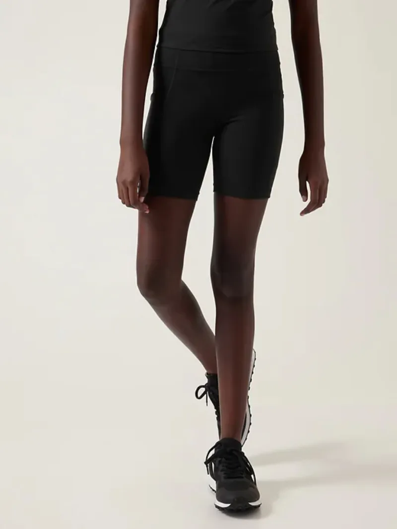 Black High-Waist Biker Shorts For Sleek Active Style