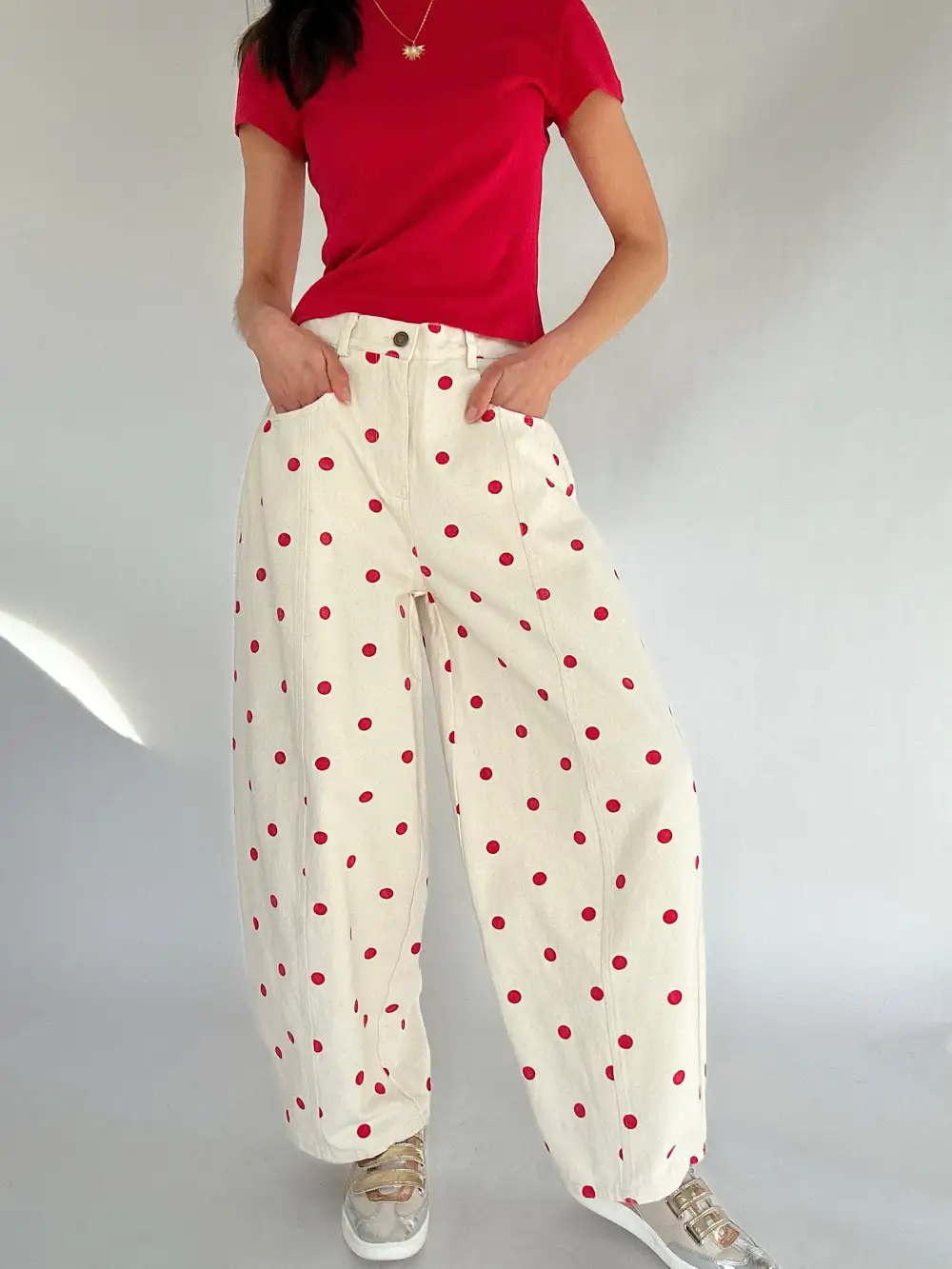 Polka Dot Barrel Pants