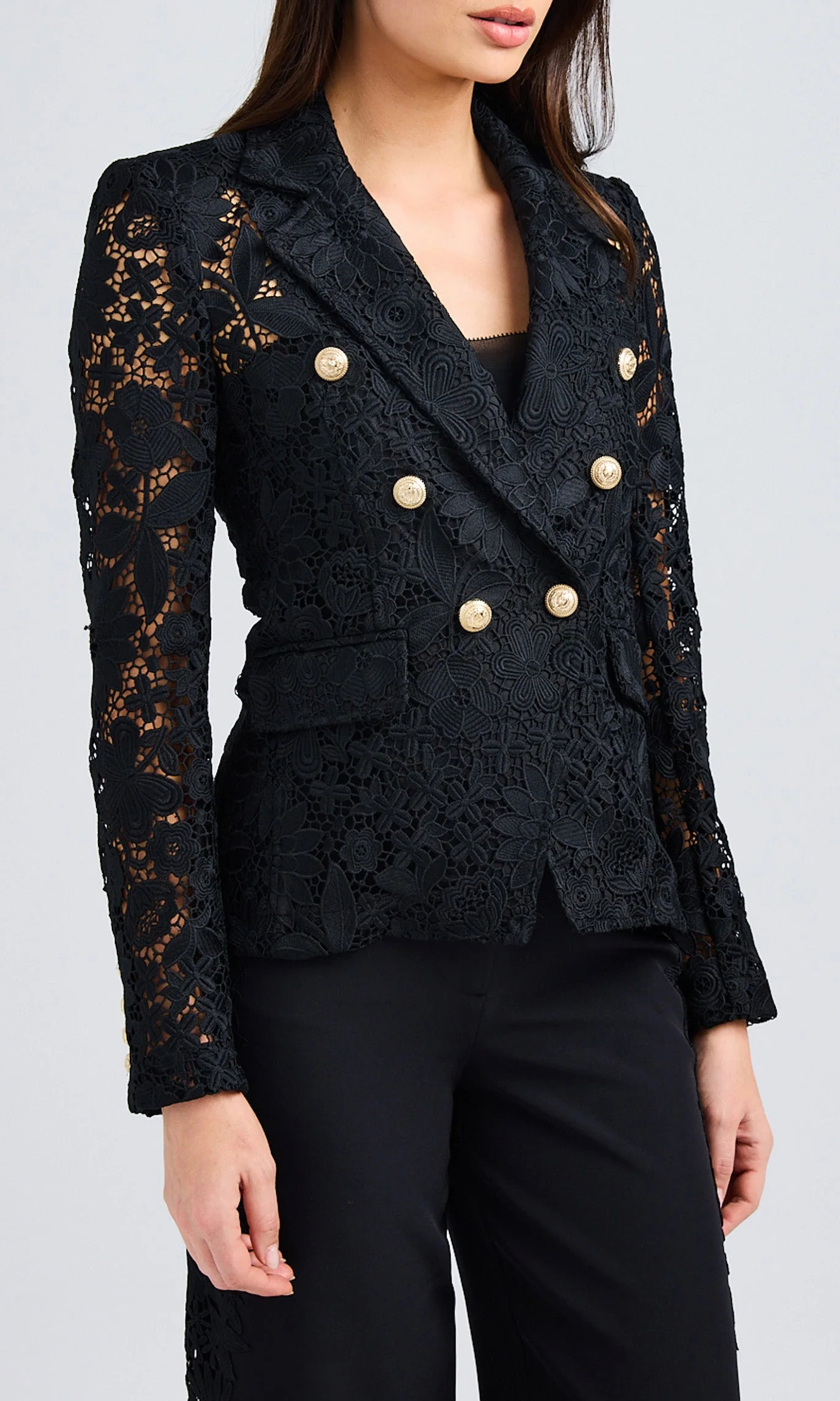 Buttoned Tweed Blazer