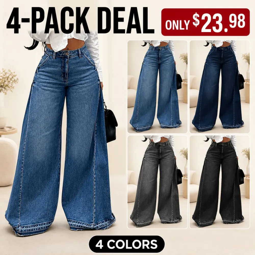 Women's High Waist Flare Wide Leg Jeans