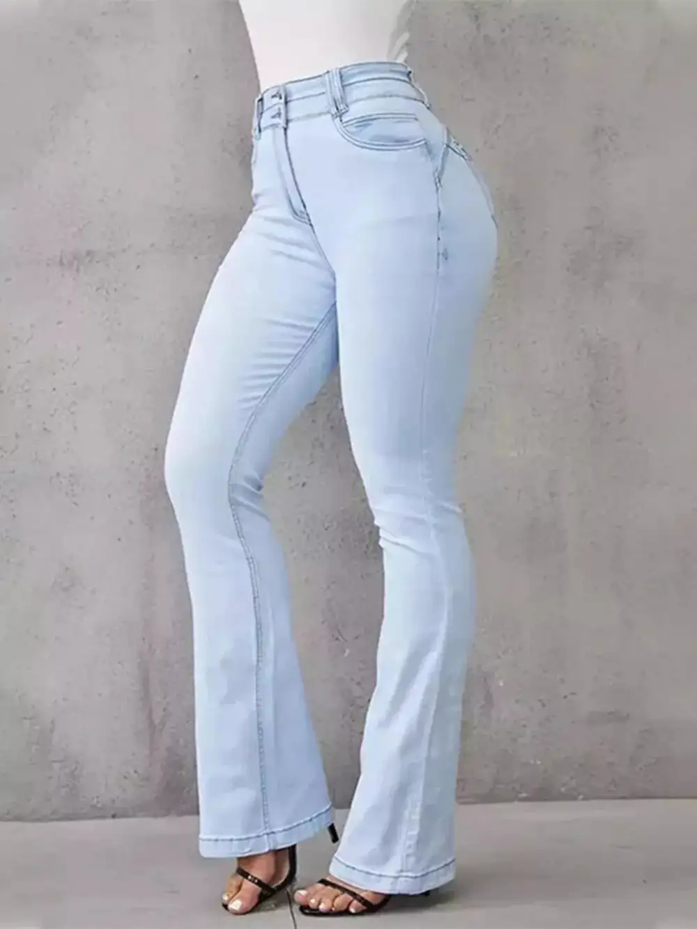 Modern High Waist Flare Leg Denim Jeans