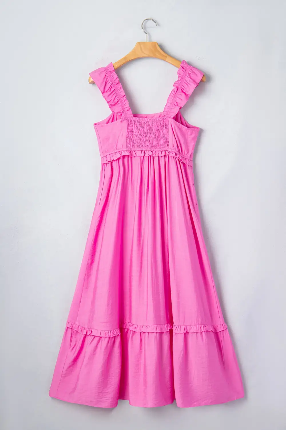 Clean Line Ruffle Sleeveless High Waist Maxi Dress