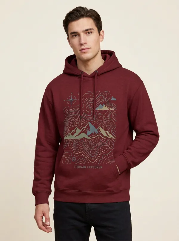 Men's Ridge Outdoor Explorer Mountain Topographic Graphic Hoodie