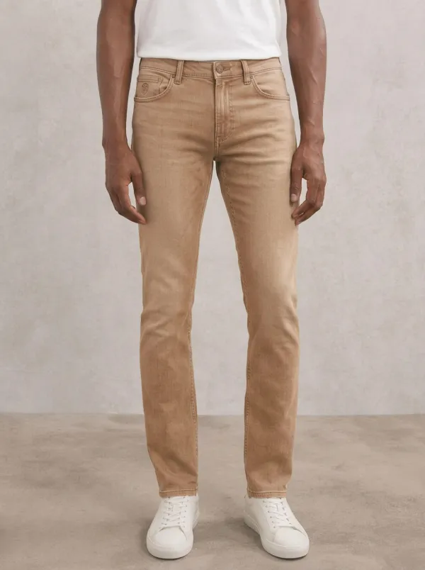 Men's Classic Comfort Light Wash Stretch Denim Jeans