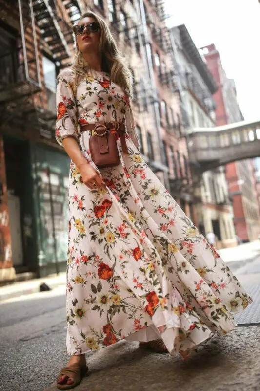 Luludress 2025 Orange Flowers Boho Sundress