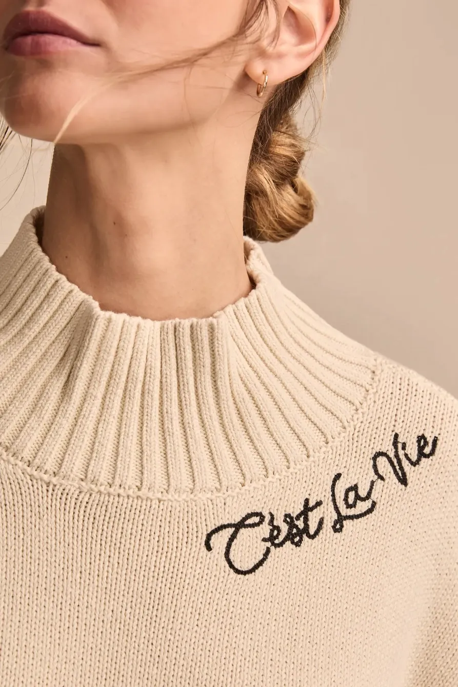 Daily High Neck Intarsia Turtleneck