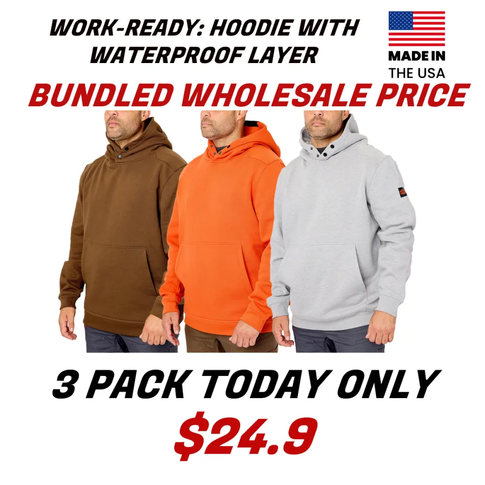 The Shevlin Hoodie Men's Water Resistant Workwear Hoodie  Midweight Fabric, DWR Finish & Hard Hat-Compatible Hood