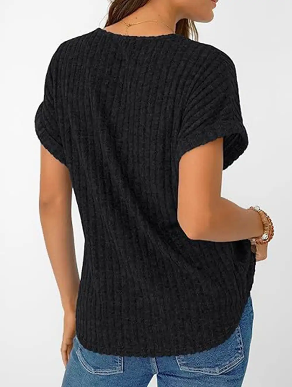 Draped V Neck Tee
