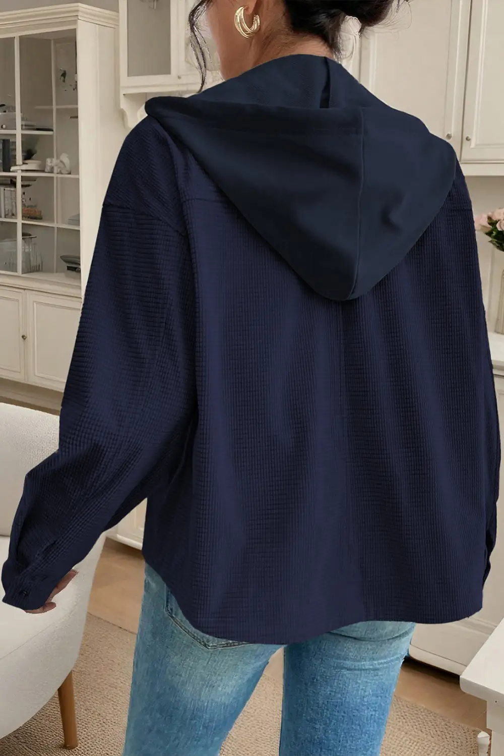 Sail Thermal Knit Textured Hooded Jacket