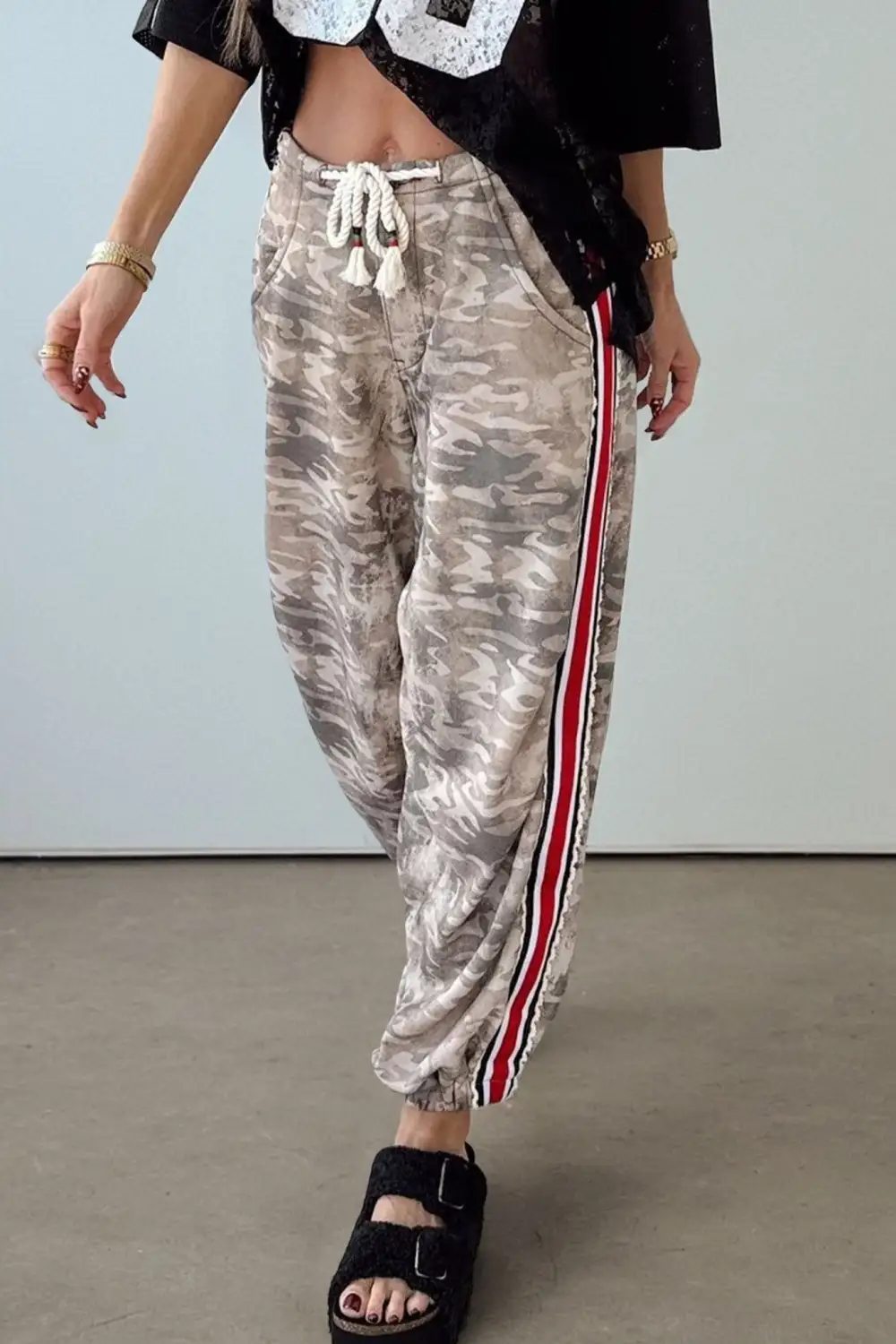 Active Striped Camo Print Pants