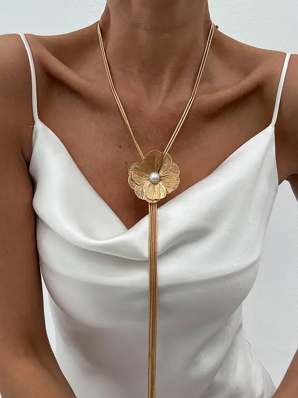 Floral Tassel Necklace