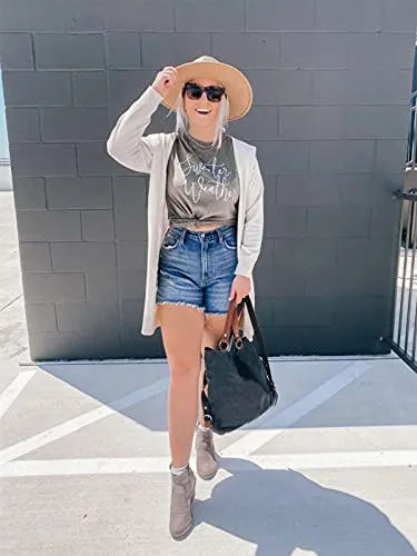 Women's Long Sleeve Open Front Hoodie Knit Sweater Cardigan Outwear