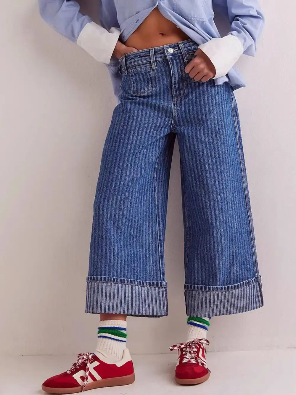 Utility Wide Leg Denim Jeans