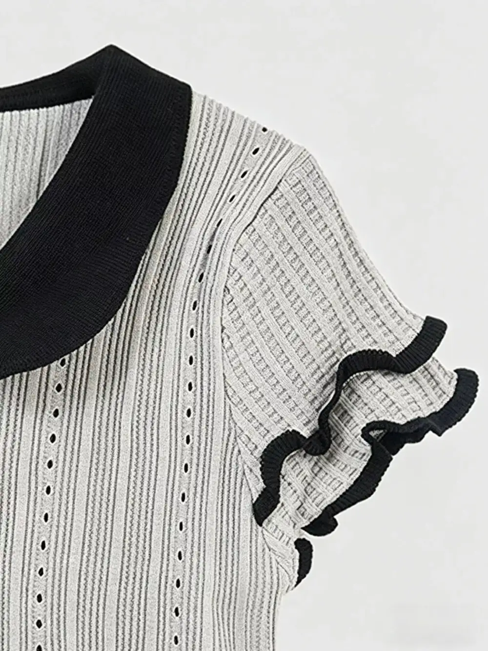 Peter Pan Collar Short Sleeve T Shirt