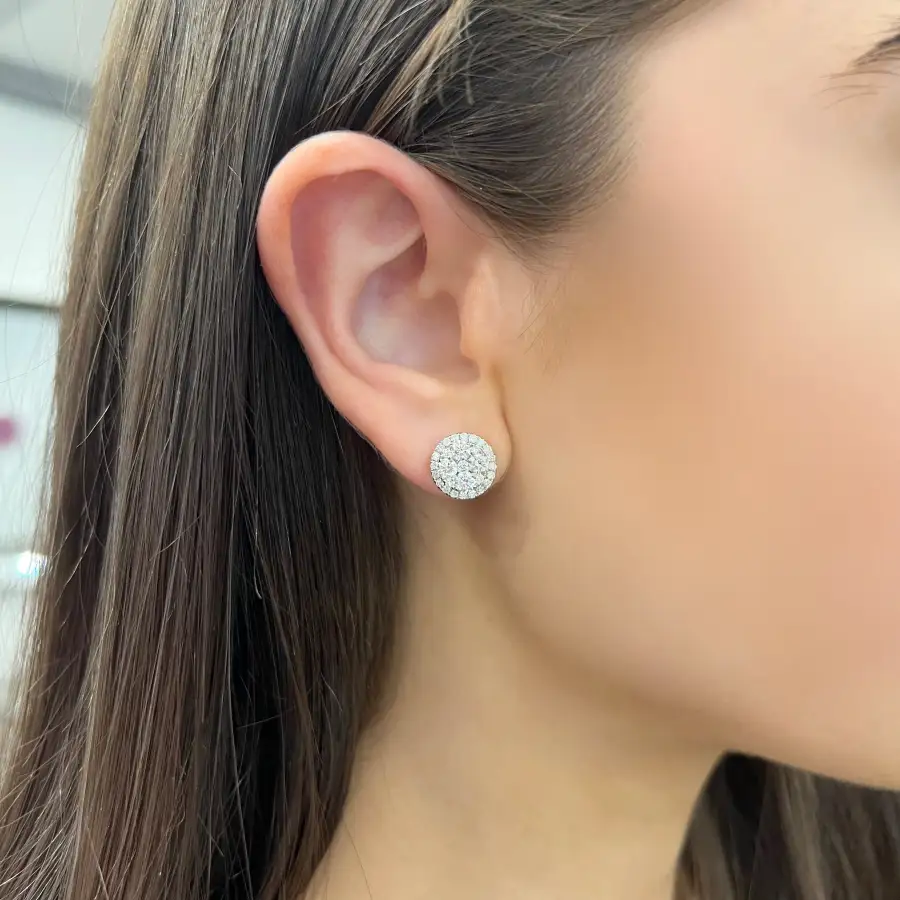 Curved Fine Detail Gem Detail Earrings