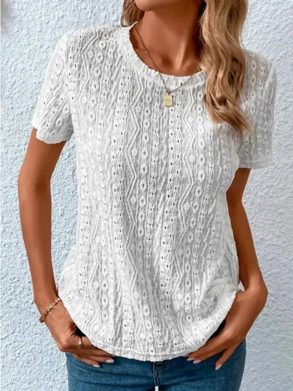 Modern Round-Neck Short-Sleeve T-Shirt
