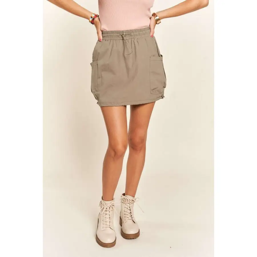 Drawstring Skort with Pockets