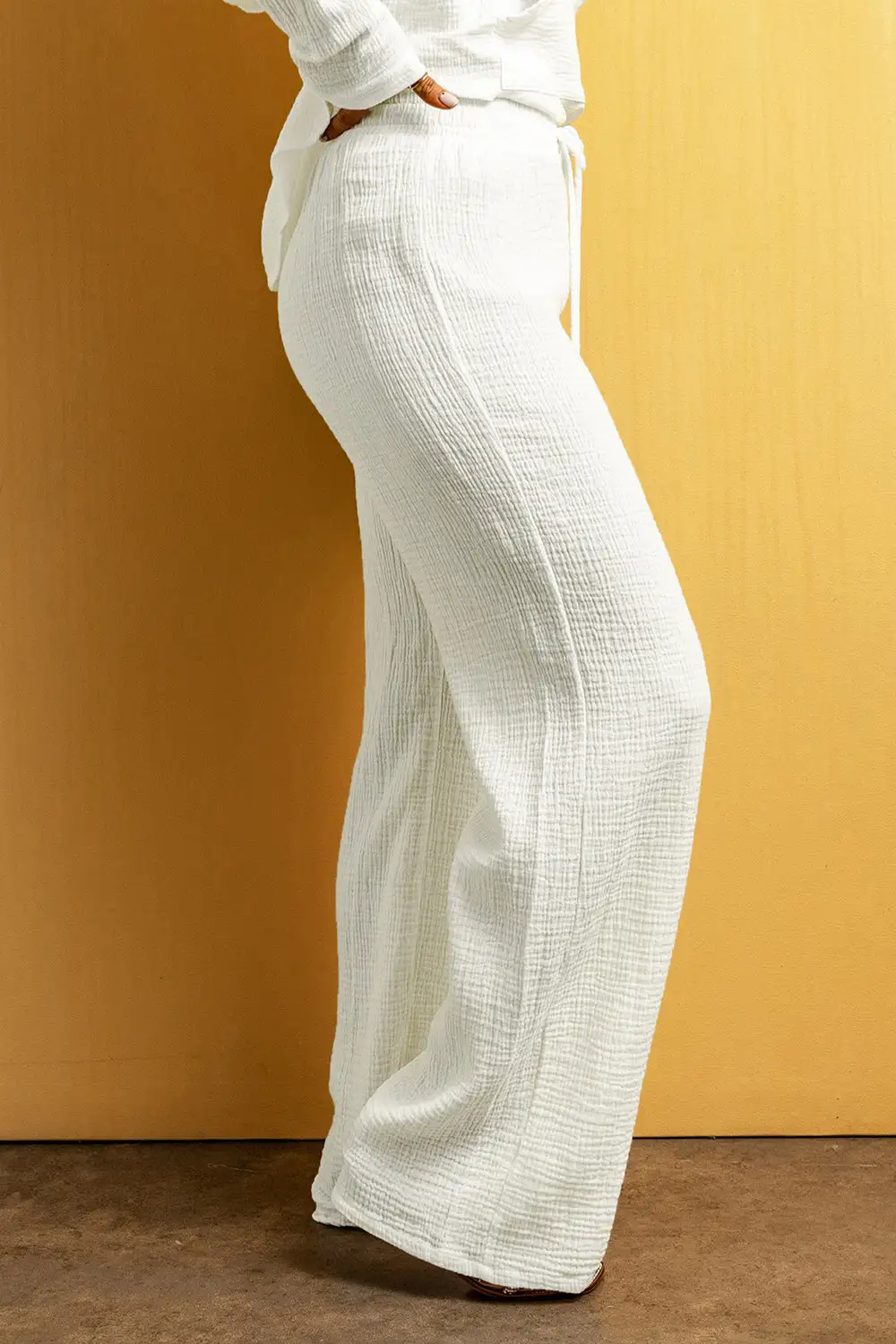 Straight Leg Textured Pants