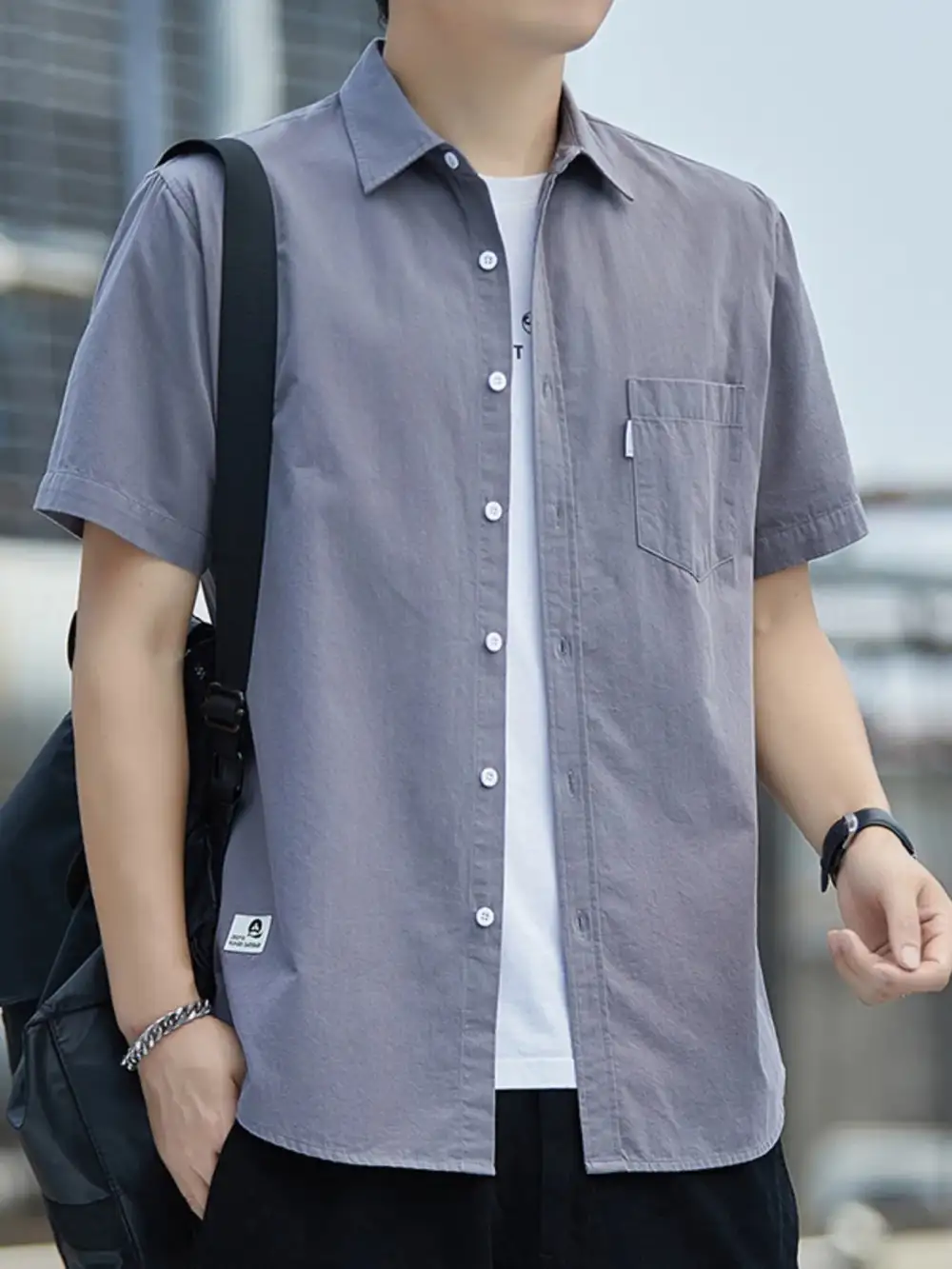 Wardrobe-Ready Short-Sleeve Button-Up Shirt