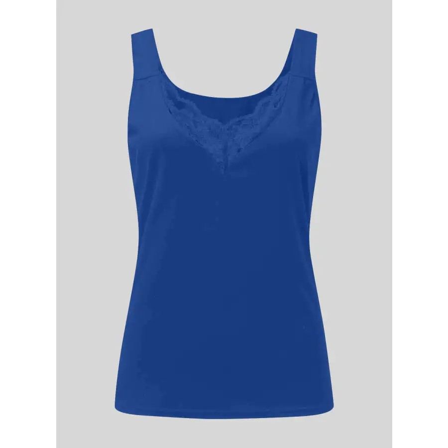 Full Size Lace Detail Sweetheart Neck Tank