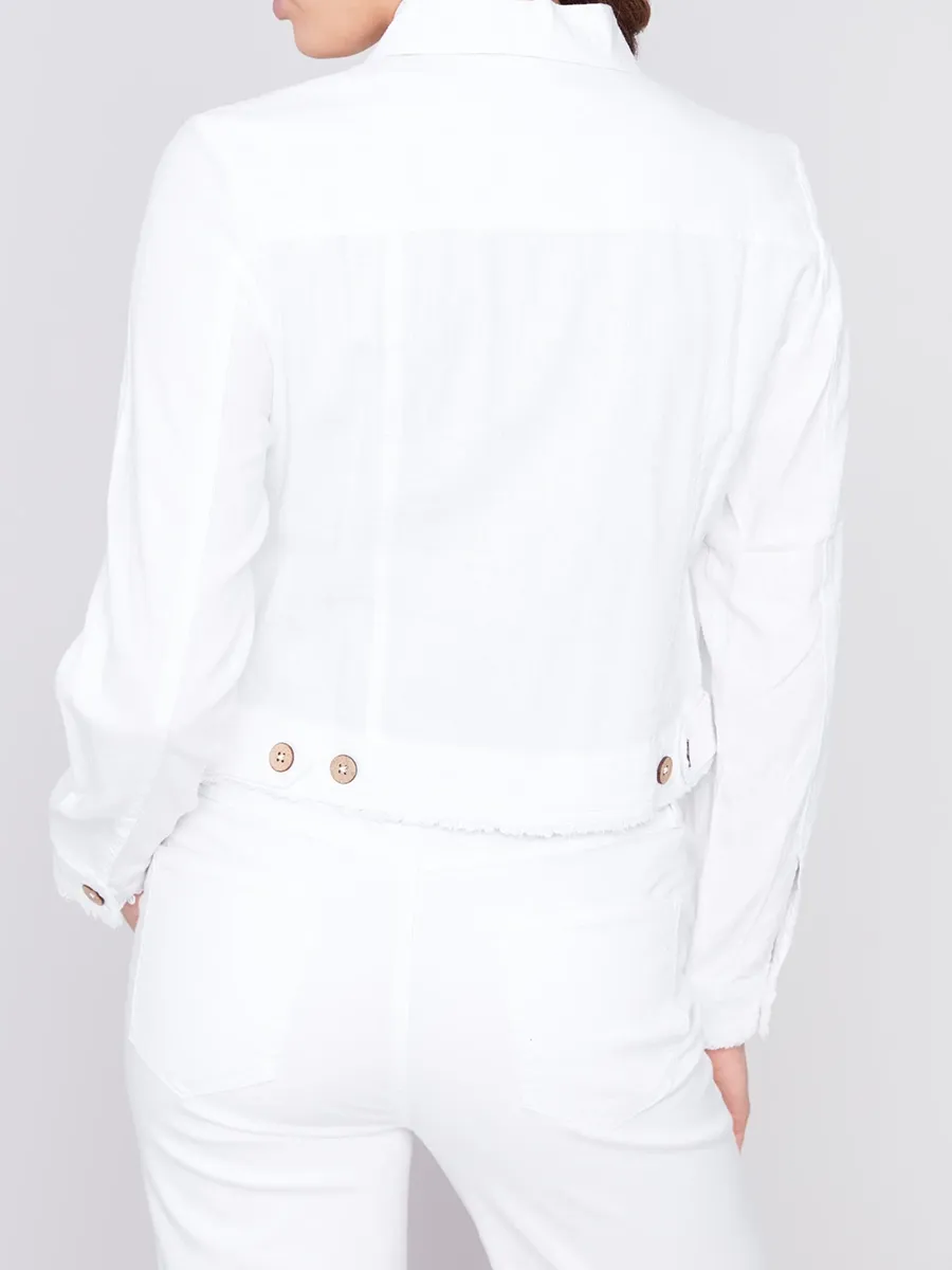 Fashionable And Versatile Linen Blend Women's Jacket
