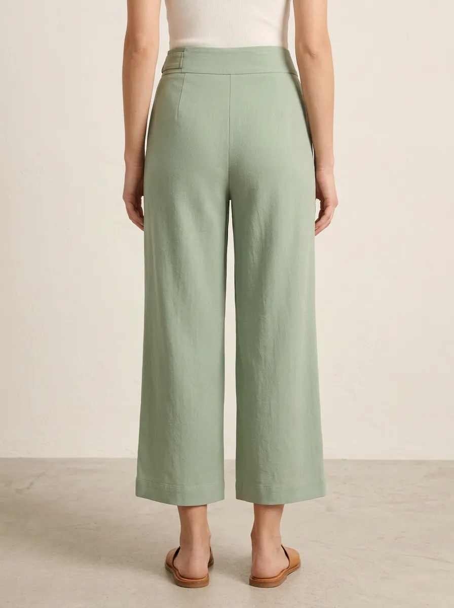 Classic Wide Leg Fit Women's Cropped Pants