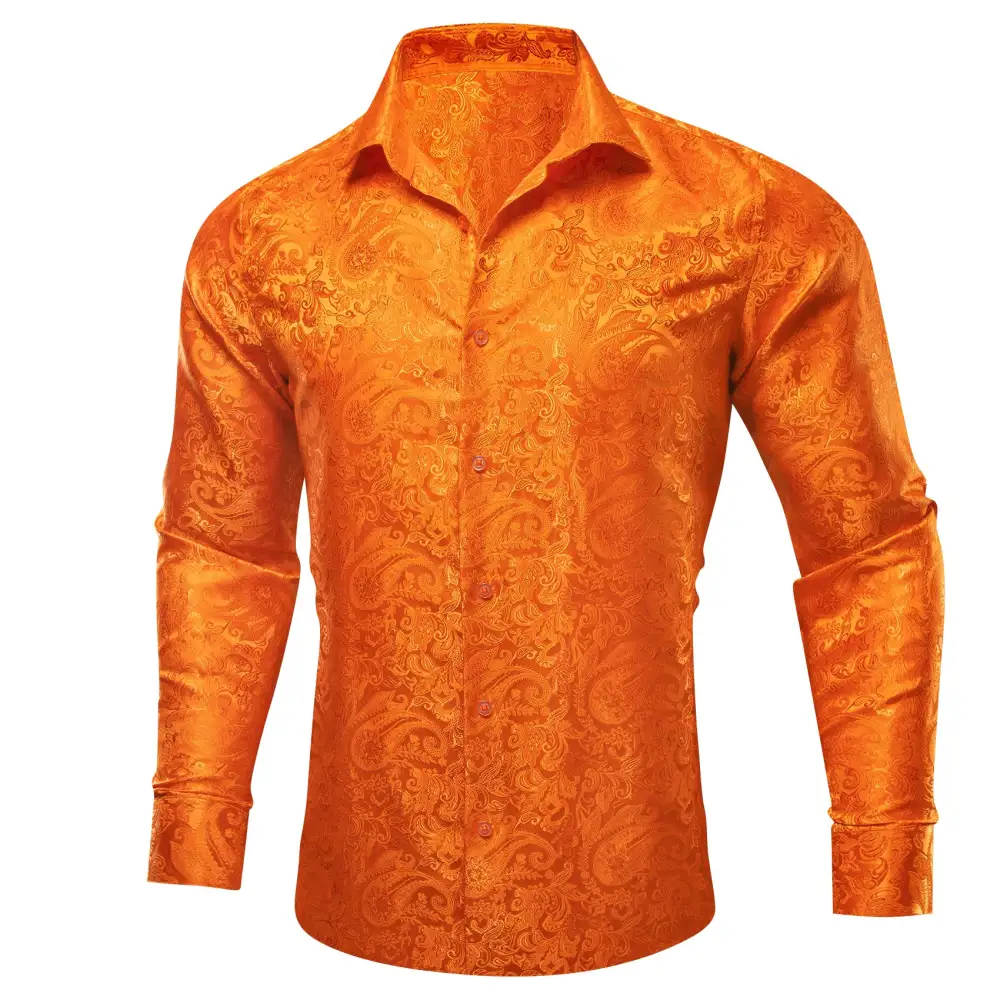 Tailored Paisley Long Sleeve Casual Dress Shirt