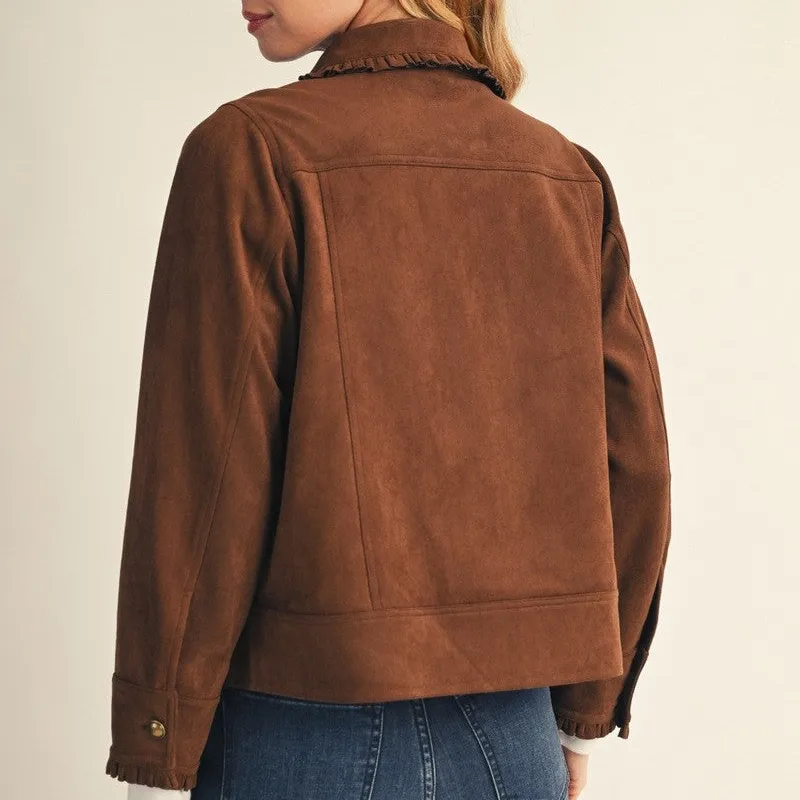 Suede Ruffle Jacket